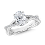 Crisscross & Milgrain-Beaded Hidden Accents Diamond Engagement Ring — R2234W