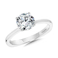 WG Solitaire Hidden Halo Diamond Engagement Ring — R2238W