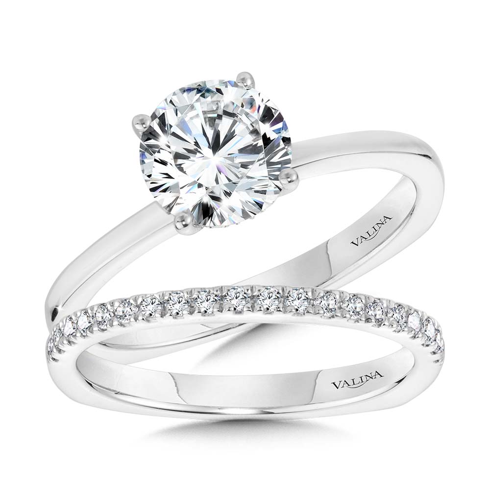 WG Solitaire Hidden Halo Diamond Engagement Ring — R2238W
