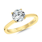 YG Solitaire Hidden Halo Diamond Engagement Ring — R2238Y