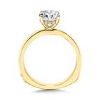 YG Solitaire Hidden Halo Diamond Engagement Ring — R2238Y