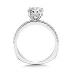 Straight Hidden Halo Diamond Engagement Ring — R2239W