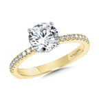 Straight Hidden Halo Diamond Engagement Ring — R2239Y