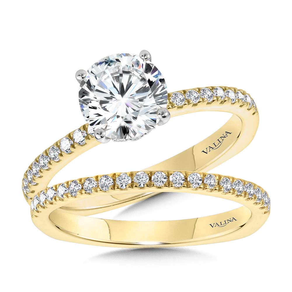 Straight Hidden Halo Diamond Engagement Ring — R2239Y
