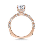 Oval-Cut, Three-Row Pave-Illusion & Hidden Halo Diamond Engagement Ring — R2241P