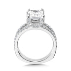 Emerald-Cut Hidden Accents & Split Shank Diamond Engagement Ring — R2242W
