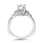 Oval-Cut Tapered & Winged Diamond Engagement Ring — R2243W
