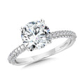 Three-Row Pave-Illusion & Hidden Halo Diamond Engagement Ring — R2244W