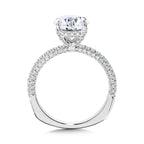 Three-Row Pave-Illusion & Hidden Halo Diamond Engagement Ring — R2244W