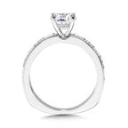 Baguette-Accented Hidden Halo Diamond Engagement Ring — R2251W