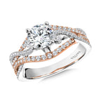 Two-Tone Crisscross & Split Shank Diamond Engagement Ring — R2256WP-SR