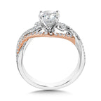 Two-Tone Crisscross & Split Shank Diamond Engagement Ring — R2256WP-SR