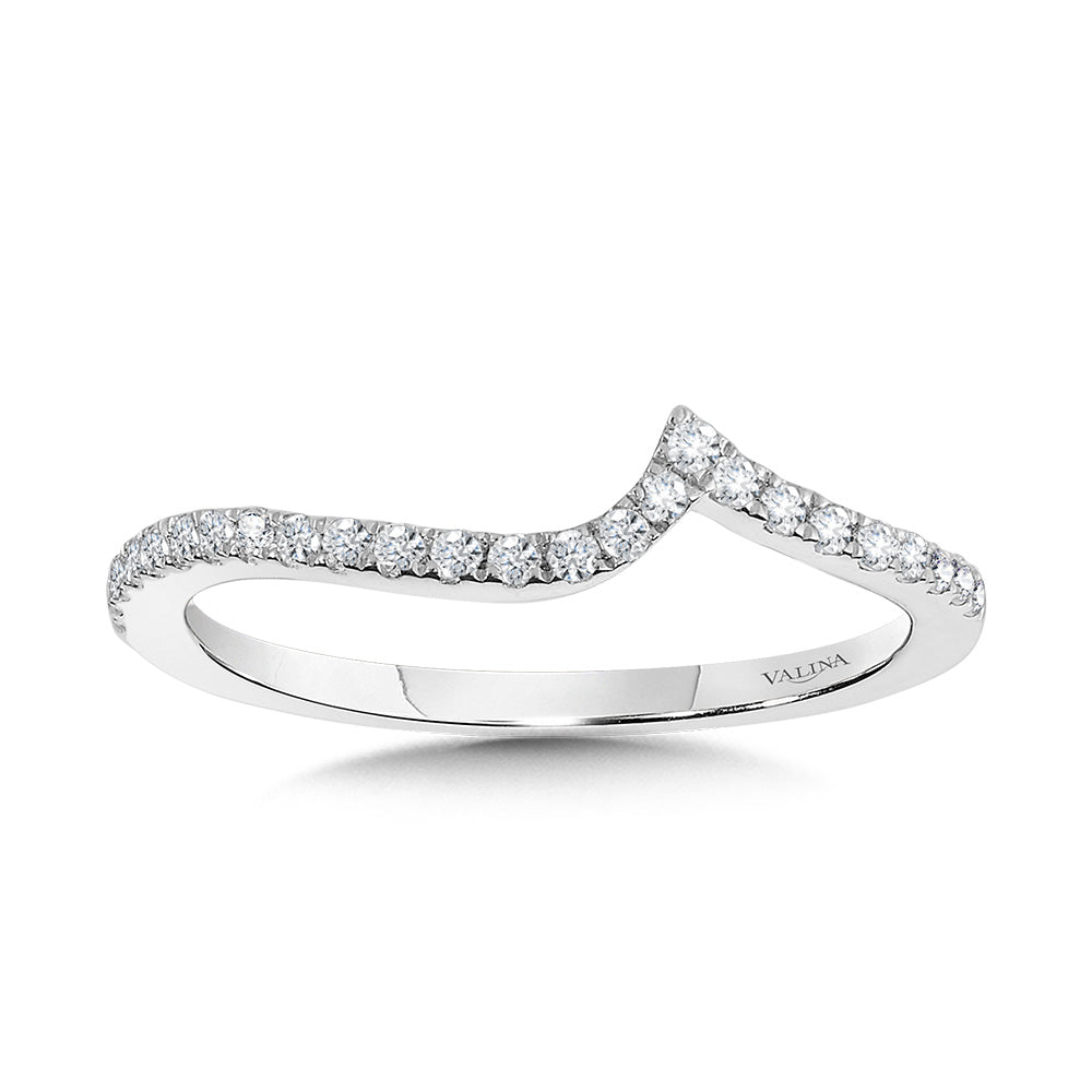 Asymmetrical Curved Diamond Wedding Band — R2257BW-SR