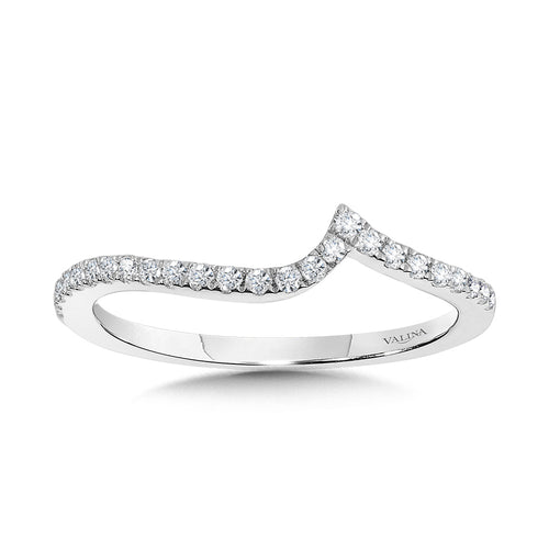 Asymmetrical Curved Diamond Wedding Band — R2257BW-SR