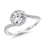 Bypass Blooming Halo Diamond Engagement Ring — R2257W-SR