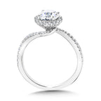 Bypass Blooming Halo Diamond Engagement Ring — R2257W-SR