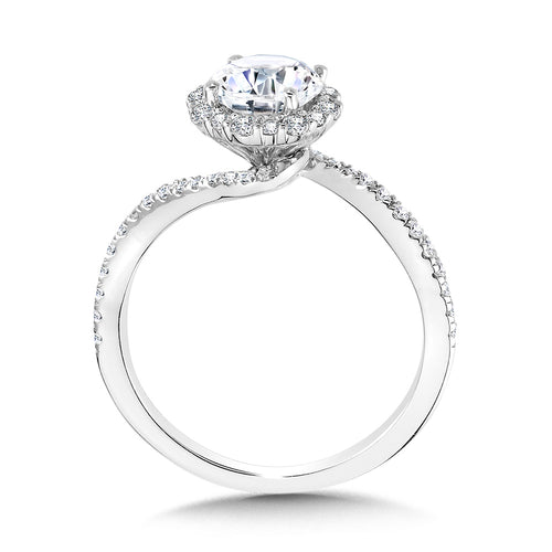 Bypass Blooming Halo Diamond Engagement Ring — R2257W-SR