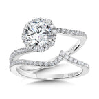 Bypass Blooming Halo Diamond Engagement Ring — R2257W-SR