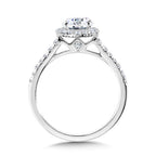Straight Blooming Halo Diamond Engagement Ring — R2258W-SR