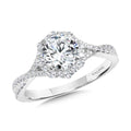Blooming Halo & Crisscross Diamond Engagement Ring — R2259W-SR