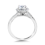 Blooming Halo & Crisscross Diamond Engagement Ring — R2259W-SR
