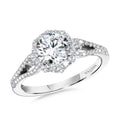 Blooming Halo & Split Shank Diamond Engagement Ring — R2260W-SR