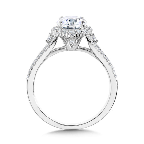 Blooming Halo & Split Shank Diamond Engagement Ring — R2260W-SR