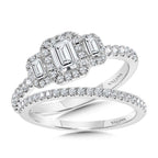 Emerald-Cut Three-Stone Diamond Engagement Ring — R2262W-SR
