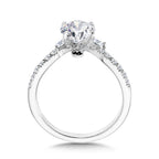 Marquise-Accented & Diamond-Prong Chevron Engagement Ring — R2271W-SR
