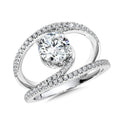 Dramatic Split Shank & Hidden Halo Diamond Engagement Ring — R2274W-SR