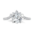 Chevron-Shaped Hidden Halo Diamond Engagement Ring — R2276W-SR