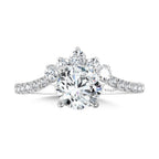 Chevron-Shaped Hidden Halo Diamond Engagement Ring — R2276W-SR