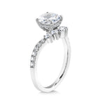Chevron-Shaped Hidden Halo Diamond Engagement Ring — R2276W-SR