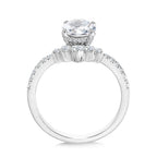 Chevron-Shaped Hidden Halo Diamond Engagement Ring — R2276W-SR
