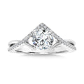 Hidden Halo & Crisscross Chevron Diamond Engagement Ring — R2277W-SR