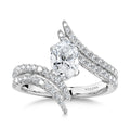 Dramatic Oval-Cut, Split Shank, Bypass, & Hidden Halo Diamond Engagement Ring — R2281W-SR