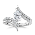 Dramatic Oval-Cut, Split Shank, Bypass, & Hidden Halo Diamond Engagement Ring — R2281W-SR