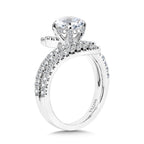 Dramatic Oval-Cut, Split Shank, Bypass, & Hidden Halo Diamond Engagement Ring — R2281W-SR