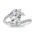 Marquise-Accented Dramatic Bypass & Hidden Halo Diamond Engagement Ring — R2282W-SR