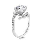 Marquise-Accented Dramatic Bypass & Hidden Halo Diamond Engagement Ring — R2282W-SR