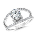Milgrain-Beaded Split Shank & Hidden Accents Diamond Engagement Ring — R2290W-SR