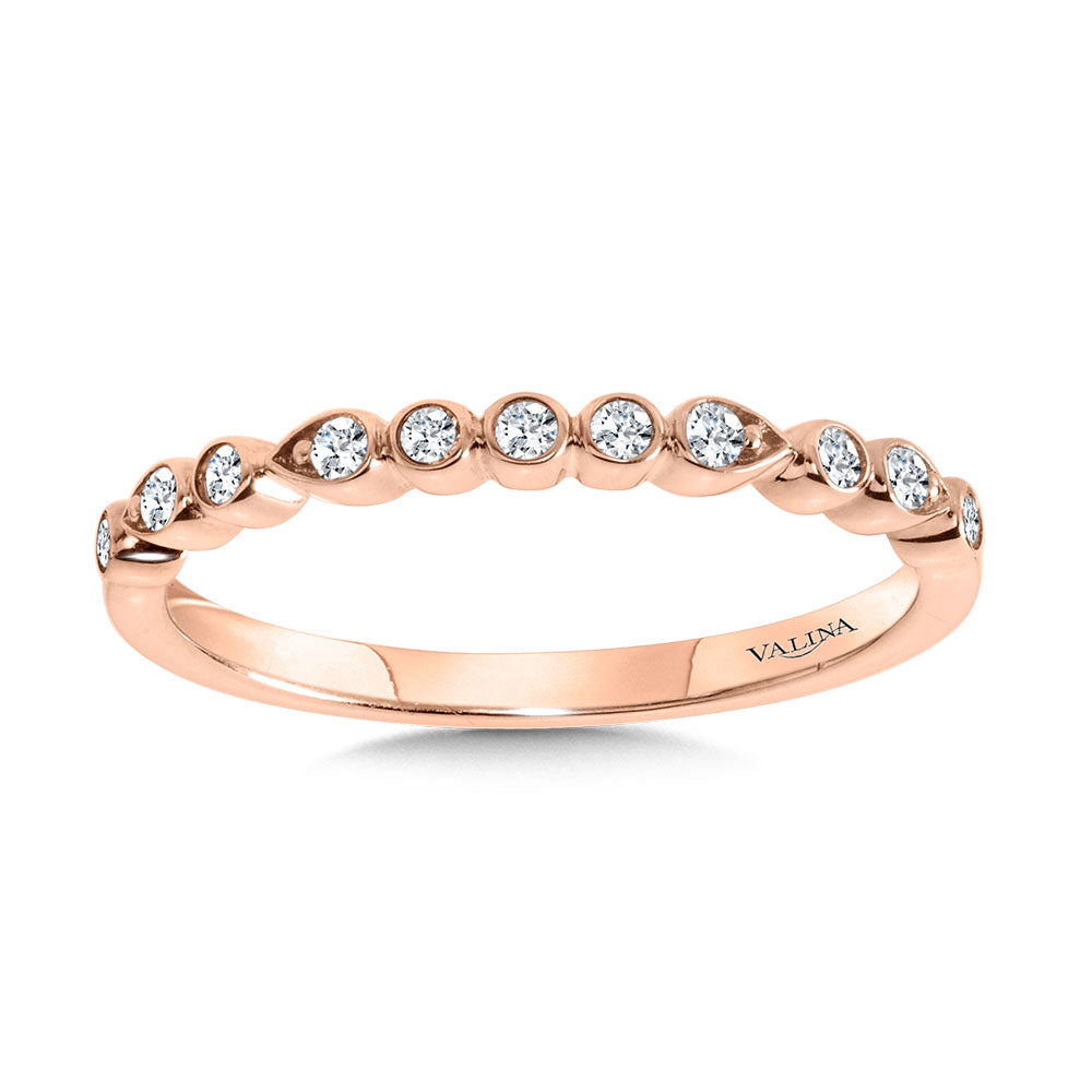 Bezel-Set Stackable Diamond Wedding Band — R2293BP-SR