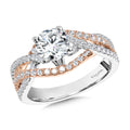 Two-Tone Crisscross & Split Shank Diamond Engagement Ring — R2295WP-SR