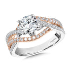 Two-Tone Crisscross & Split Shank Diamond Engagement Ring — R2295WP-SR