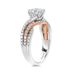 Two-Tone Crisscross & Split Shank Diamond Engagement Ring — R2295WP-SR