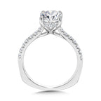 Oval-Cut Straight Hidden Halo Diamond Engagement Ring — R2305W