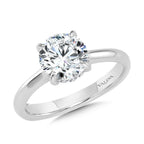 Floating Hidden Halo Solitaire Diamond Engagement Ring — R2307W
