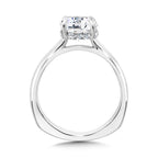 Floating Hidden Halo Solitaire Diamond Engagement Ring — R2307W