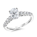 Oval-Cut Graduating Trellis-Set & Hidden Halo Diamond Engagement Ring — R2310W