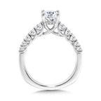 Oval-Cut Graduating Trellis-Set & Hidden Halo Diamond Engagement Ring — R2310W